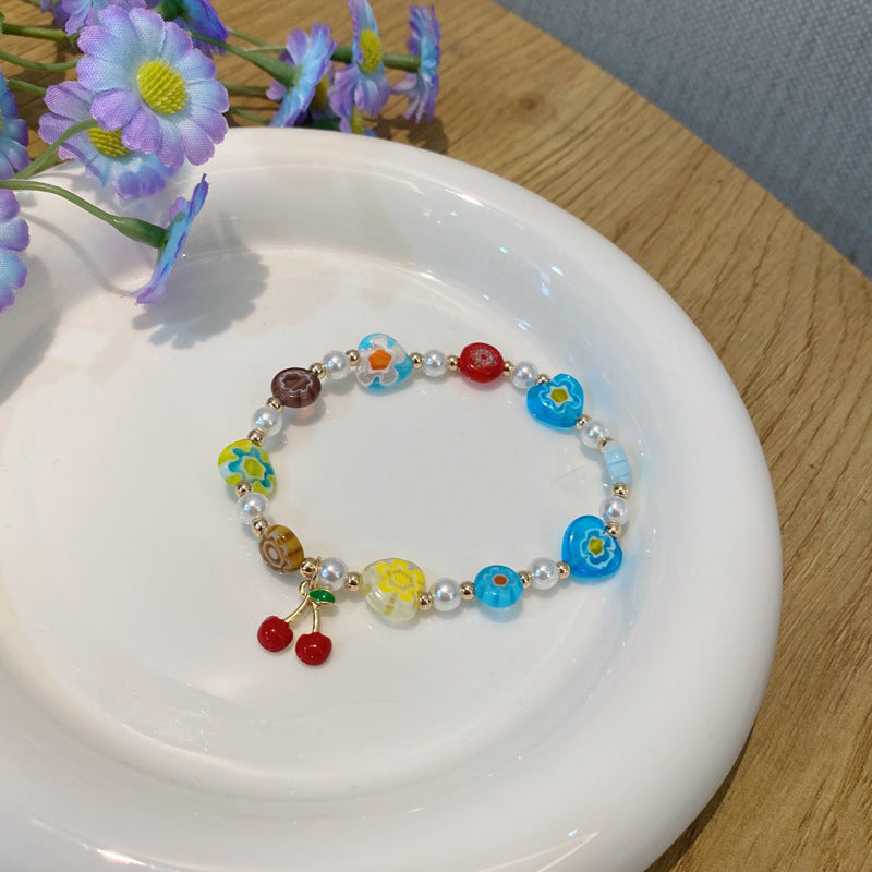 Wholesale Vintage Flower Fruit Plastic Beaded Bracelets